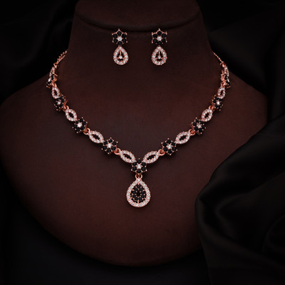 Vedda Brass Gold-plated White, Rose Gold, Black Jewellery Set(Pack of 1)