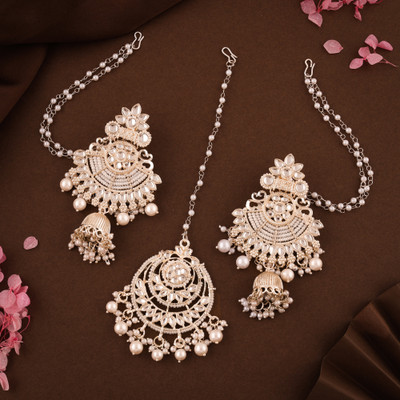 Alasca Brass Gold-plated Gold, White Jewellery Set(Pack of 1)