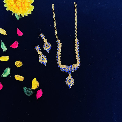 VATSALYA creation Alloy Gold-plated Blue Jewellery Set(Pack of 1)