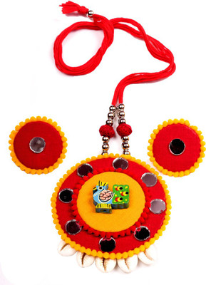 DOM Fabric Multicolor Jewellery Set(Pack of 1)