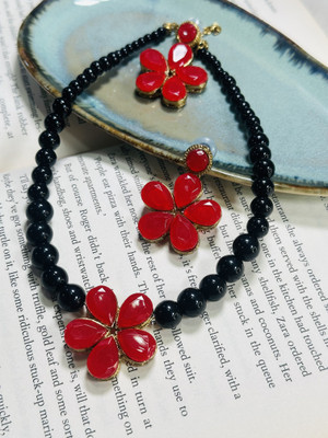 JN Handicraft Alloy Copper Red Jewellery Set(Pack of 1)
