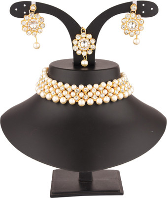 AMHRIK IMITATION Alloy White Jewellery Set(Pack of 1)