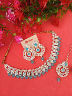 wingsbro Metal, Dori Blue Jewellery Set(Pack of 1)