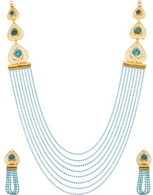 Manikya Brass Gold-plated Blue, Gold Jewellery Set(Pack of 1)