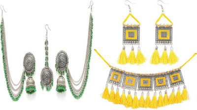 JMBW INTERNATIONAL Alloy Green, Yellow, Silver Jewellery Set(Pack of 2)