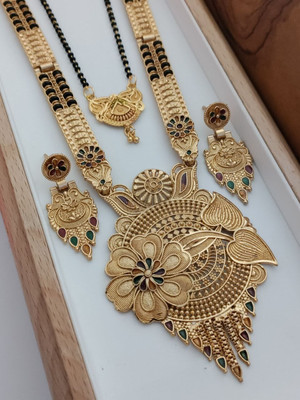 Niva Fashion Brass Gold-plated Gold Jewellery Set(Pack of 3)