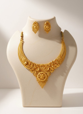 vrindora Brass, Alloy Gold-plated Gold Jewellery Set(Pack of 1)