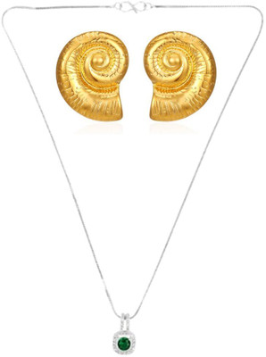 SKG Fashions Stone Green, Gold Jewellery Set(Pack of 1)