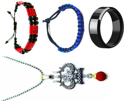 KINGSTYLEIMPEX Stainless Steel Rhodium Multicolor Jewellery Set(Pack of 4)