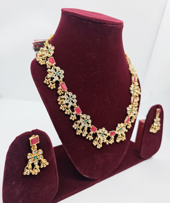 RIJADA JEWELLERY STUDIO Alloy Gold-plated Multicolor Jewellery Set(Pack of 2)