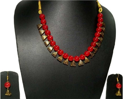 MAYRA TRADING Alloy Red Jewellery Set(Pack of 1)