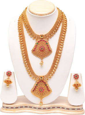 Ethnicking Alloy Gold-plated Multicolor Jewellery Set(Pack of 1)