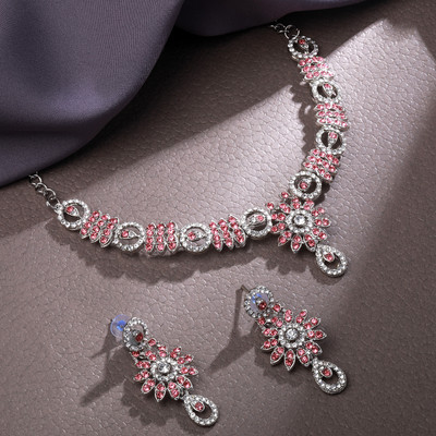 Atasi International Alloy Silver, Pink Jewellery Set(Pack of 3)