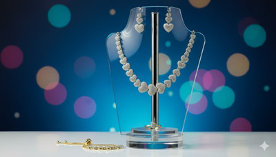 Dazzle Jewel Alloy Silver White Jewellery Set(Pack of 1)