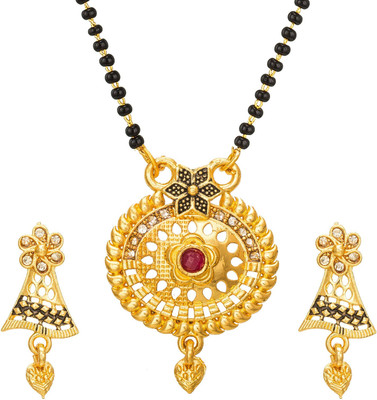 LUXOR Alloy Gold-plated Red, Gold Jewellery Set(Pack of 1)