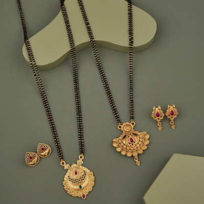 Seora Alloy Gold-plated Gold Jewellery Set(Pack of 6)