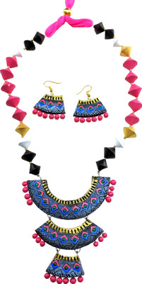 Akibuki Terracotta Pink Jewellery Set(Pack of 1)