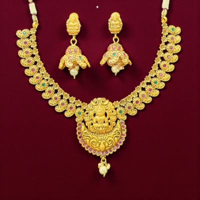 Aroras Bridal & Fashion Jewellery Copper Gold-plated Multicolor Jewellery Set(Pack of 1)