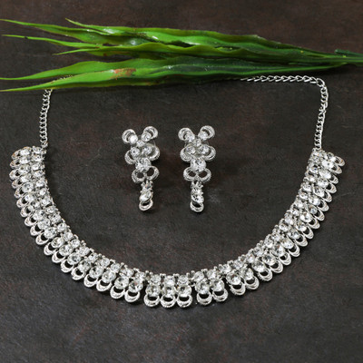 ACCESSHER Alloy Silver Jewellery Set(Pack of 1)