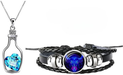 Elanora Jewels Alloy Sterling Silver Blue, Silver Jewellery Set(Pack of 2)