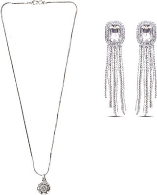 SRK Fashions Alloy Silver, White Jewellery Set(Pack of 1)