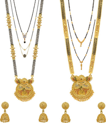 Dressberry Brass Gold-plated Black, Gold Jewellery Set(Pack of 2)