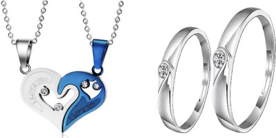 ruby collection Alloy Blue, Silver Jewellery Set(Pack of 2)