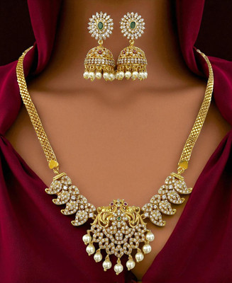 Manaal Brass Gold-plated Multicolor Jewellery Set(Pack of 1)