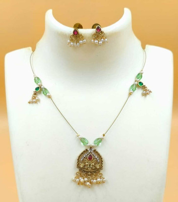 Shilpa Creation Brass Gold-plated Beige Jewellery Set(Pack of 1)