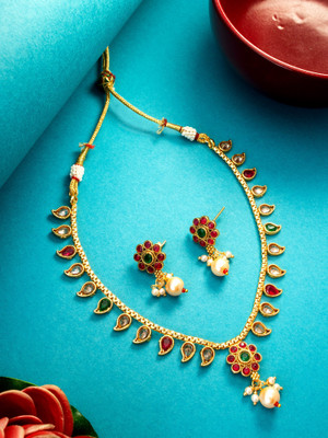 AADITA Copper Gold-plated Multicolor Jewellery Set(Pack of 1)