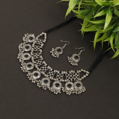 Oxidized Heaven Alloy Silver Black, Silver Jewellery Set(Pack of 1)