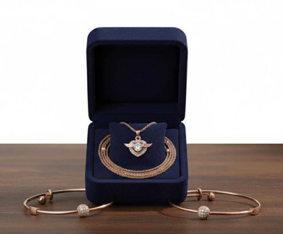 ASP BROTHERS Stainless Steel Sterling Silver Rose Gold Jewellery Set(Pack of 1)