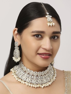 VATSALYA creation Alloy Gold-plated, Silver White Jewellery Set(Pack of 1)