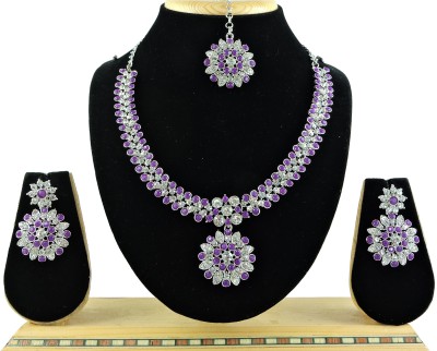 VATSALYA creation Alloy Gold-plated Purple Jewellery Set(Pack of 1)