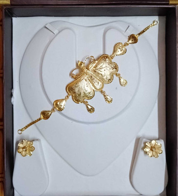 KRISHNADESIGN Brass Gold-plated Gold Jewellery Set(Pack of 1)