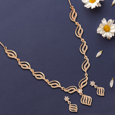 M Creation Alloy Gold-plated Rose Gold Jewellery Set(Pack of 3)