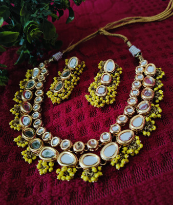 Shaili Craft Brass, Alloy Gold-plated Yellow Jewellery Set(Pack of 2)