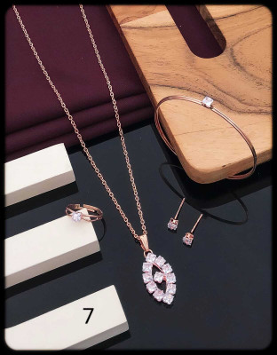 SHIVAY FASHION HUB Alloy Gold-plated Rose Gold Jewellery Set(Pack of 5)