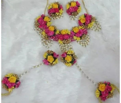 Arihant Shop Fabric Pink Jewellery Set(Pack of 1)