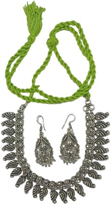 athizay Metal Silver, Green Jewellery Set(Pack of 1)