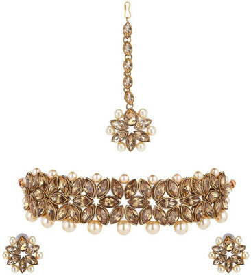 Pujvi Alloy Gold Jewellery Set(Pack of 1)
