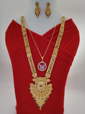 JAITU JEWELS Brass Brass Gold Jewellery Set(Pack of 1)