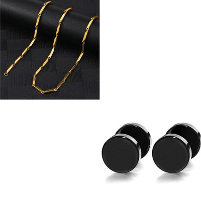MAATRCHAAYA Stainless Steel Gold-plated, Titanium Black, Gold Jewellery Set(Pack of 2)