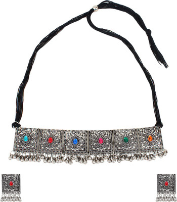 CARDINAL Oxidised Silver Multicolor Jewellery Set(Pack of 1)