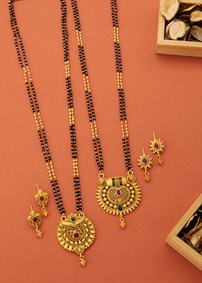 bhanu diam Alloy Gold-plated Gold Jewellery Set(Pack of 1)