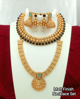 Joyful Alloy Black, Gold, Green Jewellery Set(Pack of 2)