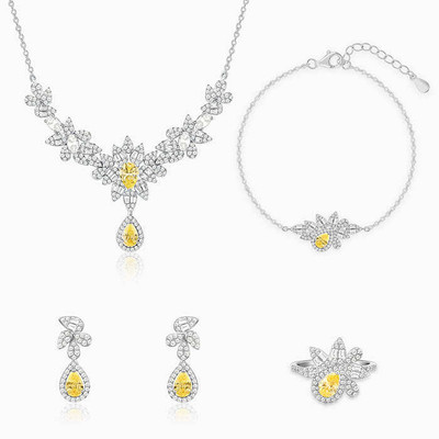GIVA Sterling Silver Rhodium Silver, Yellow Jewellery Set(Pack of 1)