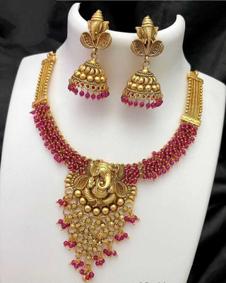 Shilpa Creation Alloy Red, Gold Jewellery Set(Pack of 1)
