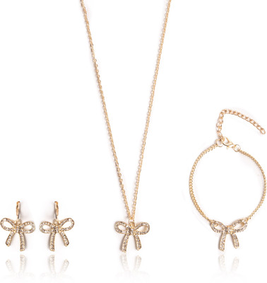 House of Nimriti Alloy Rose Gold Jewellery Set(Pack of 3)