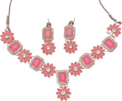 Subhash Alloy Pink Jewellery Set(Pack of 1)